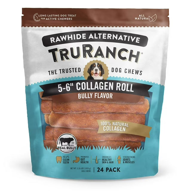 TruRanch Collagen 6" Bully Rolls for Dogs – 24 Count